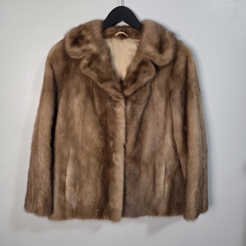Vintage Edelson Autumn Haze Brown Mink Fur  Jacket - Small - Medium